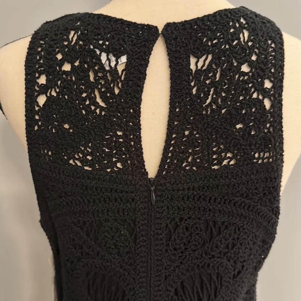 NWT Black Crochet mini dress - Picture 5 of 6